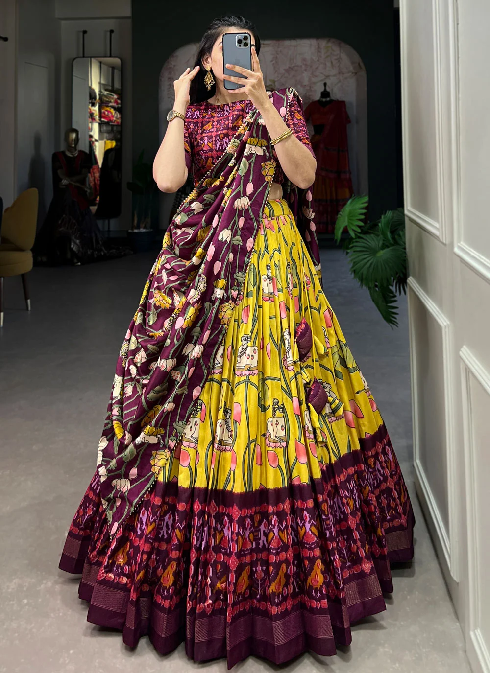 Wonderful Yellow Patola Printed Silk Festival Wear Lehenga Choli.