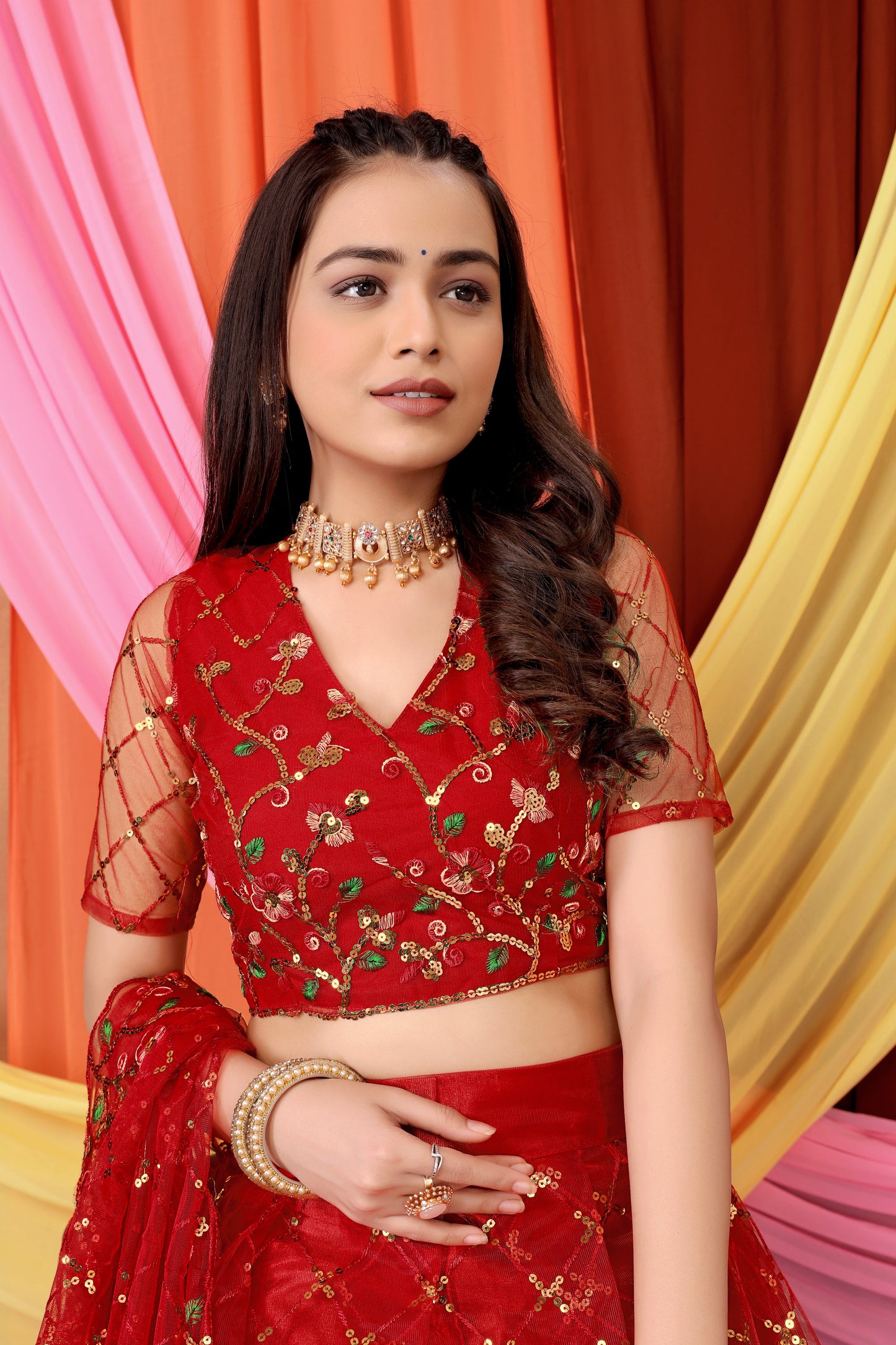 New Party Wear Sequance Lehenga Choli Full Heavy & Fancy Color Full Sequence Work In Lehenga Choli With Beautiful Sequance Worked Blouse{unstitched}.
